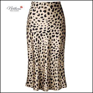 Silk Satin Midi Pencil Skirt High Waisted Summer Casual